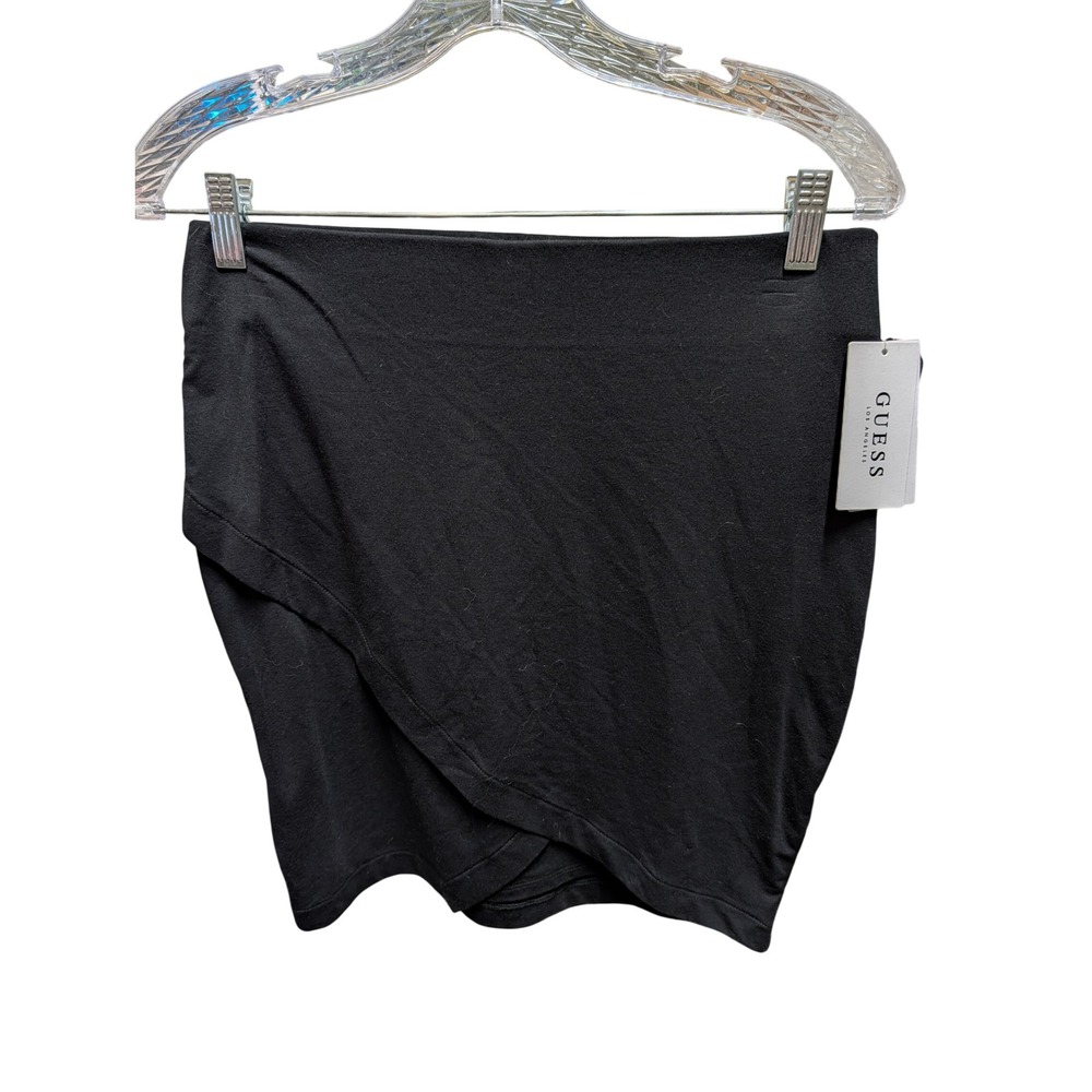 Guess Los Angeles Womens Black Tulip Hem Bodycon Mini Skirt Size M NWT